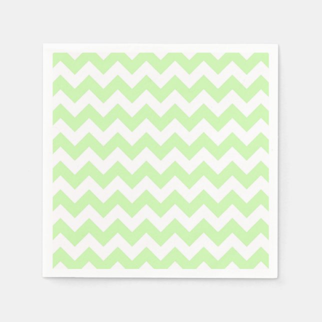 Celery Green, White Zickzack ZigZag Muster Serviette (Vorderseite)