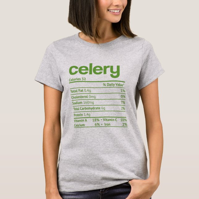 Celery Nutrition Fact Funny Erntedank T-Shirt (Vorderseite)