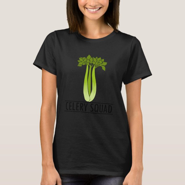 Celery Squad Gemüsefach Ironischer Lauch T-Shirt (Vorderseite)
