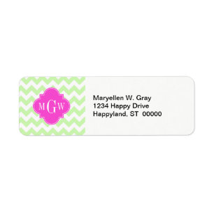 Celery WhZickzack Hot Pink Quatrefolie 3 Monogramm