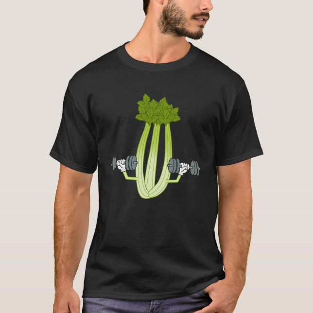 Celery Workout Ironic Gym Powerlifting Leek T-Shirt (Vorderseite)