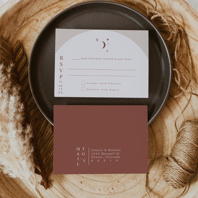 CELESTE Boho Moon & Stars Terracotta UAWG Einladung (Von Creator hochgeladen)