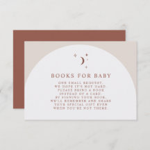 CELESTE Boho Terracotta Bücher für Babybettkarte