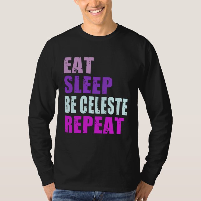 Celeste Eat Sleep Be Repeat Celeste T-Shirt (Vorderseite)