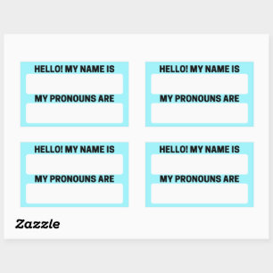 Celeste Name & Pronoun Labels Rechteckiger Aufkleber