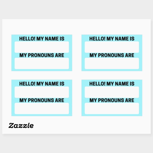Celeste Name & Pronoun Labels Rechteckiger Aufkleber (Blatt)