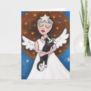 Celeste und ihre Katze - Gruß-Karte Karte