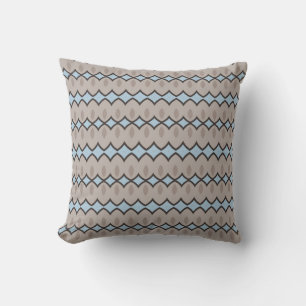 Celestia Petalwave   Puderblau und Taupe geometris Kissen