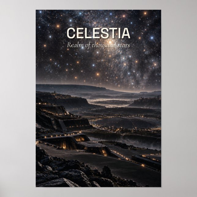 Celestia — Stellar Observatorium Welt Poster (Vorne)