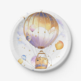 Celestial Adventure: Hot Air Balloon Baby Shower Pappteller