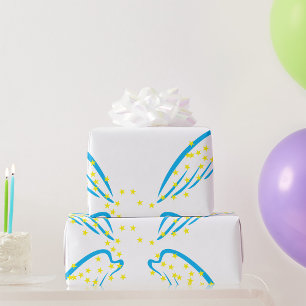 Celestial Angel Wings with Sparkling Stars Geschenkpapier