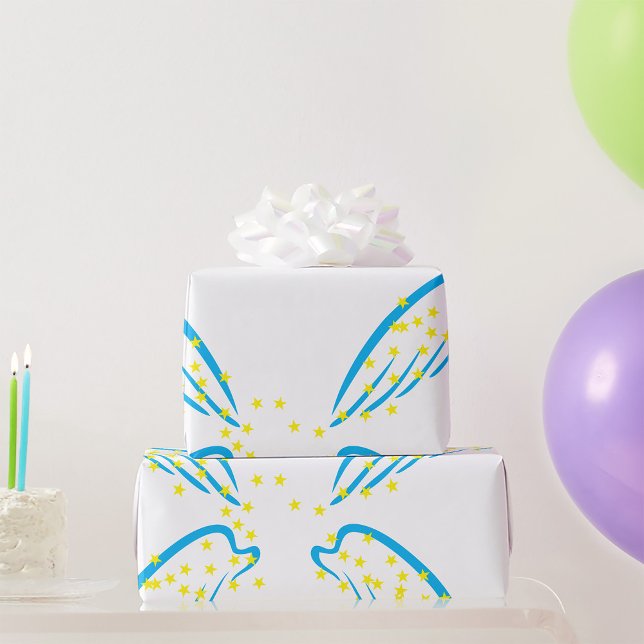 Celestial Angel Wings with Sparkling Stars Geschenkpapier (Von Creator hochgeladen)