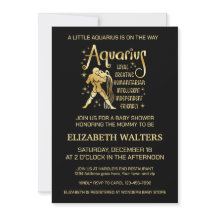 Celestial Aquarius Zodiac Baby Dusche Einladung
