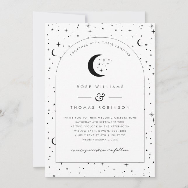 Celestial Arched Wedding Einladung (Vorderseite)