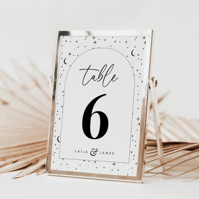 Celestial Arched Wedding Tischnummer (Zazzle Celestial Arched Wedding Table Number)