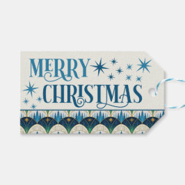 Celestial Art Deco Forest Holiday Geschenkanhänger