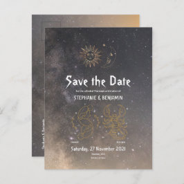 Celestial Astrologie Gemini Scorpio Sign Grau Ankündigungspostkarte