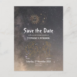 Celestial Astrology Gemini Aquarius Sternzeichen Ankündigungspostkarte