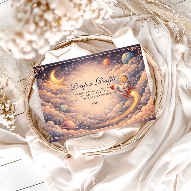 Celestial Astronaut Clouds Diapper Raffle  Begleitkarte (Von Creator hochgeladen)