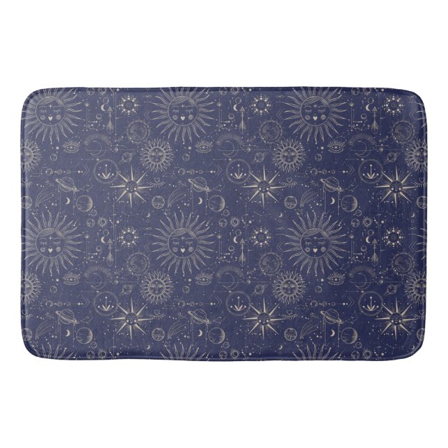 Celestial Astronomy Navy Muster Badematte (Vorderseite)