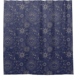 Celestial Astronomy Navy Muster Duschvorhang
