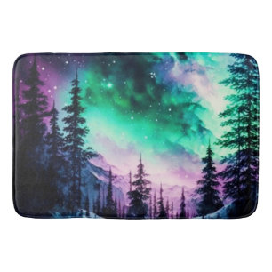 Celestial Aurora Borealis Northern Lights Vivid Badematte
