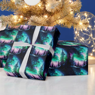 Celestial Aurora Borealis Northern Lights Vivid Geschenkpapier