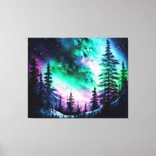 Celestial Aurora Borealis Northern Lights Vivid Leinwanddruck