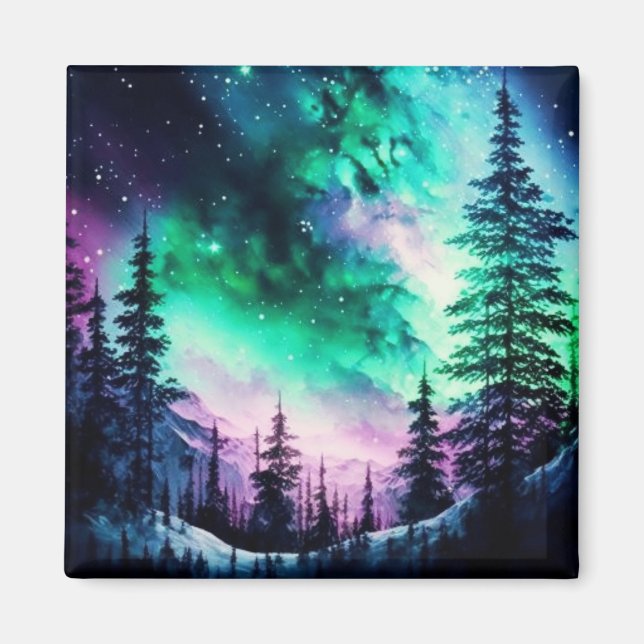Celestial Aurora Borealis Northern Lights Vivid Magnet (Vorne)
