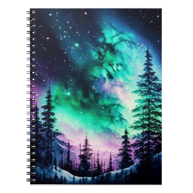 Celestial Aurora Borealis Northern Lights Vivid Notizblock (Vorderseite)