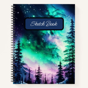 Celestial Aurora Borealis Northern Lights Vivid Notizbuch