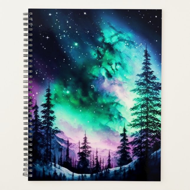 Celestial Aurora Borealis Northern Lights Vivid Planer (Vorderseite)