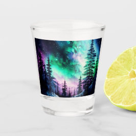 Celestial Aurora Borealis Northern Lights Vivid Schnapsglas