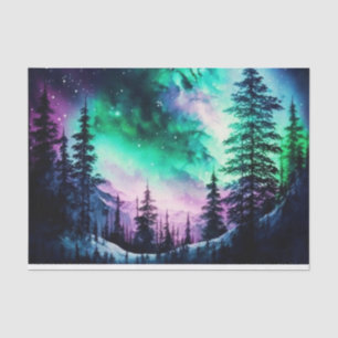 Celestial Aurora Borealis Northern Lights Vivid Seidenpapier
