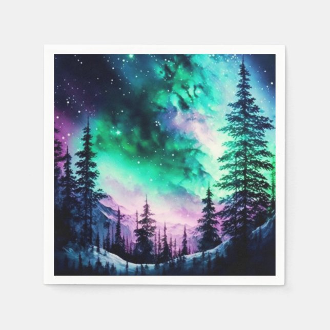 Celestial Aurora Borealis Northern Lights Vivid Serviette (Vorderseite)