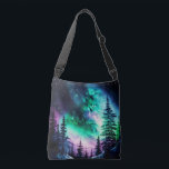 Celestial Aurora Borealis Northern Lights Vivid Tragetaschen Mit Langen Trägern<br><div class="desc">Treten Sie ein in die zauberhafte Umarmung der Nordlichter mit unserer atemberaubenden Northern Lights Crossbody Tote Tasche. Dieses exquisite Accessoire ist eine Leinwand himmlischer Wunder, die die ruhige Schönheit des Waldes, der Berge und einen sterngesprenkelten Himmel unter der bezaubernden Vitrine der Aurora Borealis einfangen. Vor der Leinwand um Mitternacht tanzen...</div>