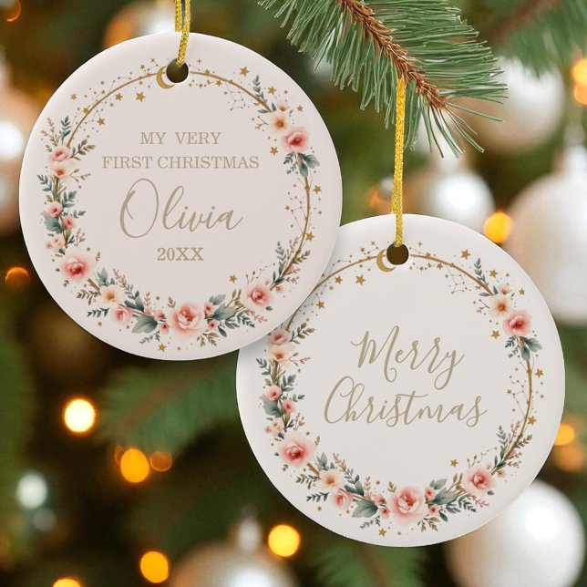 Celestial Baby First Christmas Personalisiert Keramik Ornament (Von Creator hochgeladen)