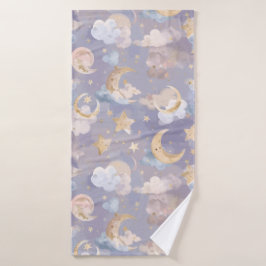 Celestial Baby Towel | Pastel Moons, Stars & Dream Badehandtuch