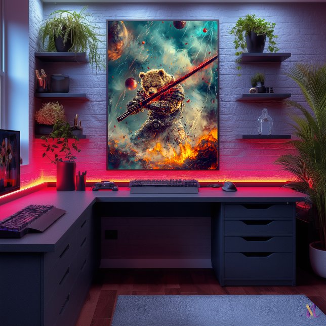 Celestial Bear Warrior - Kosmischer Samurai Guardi Poster (Von Creator hochgeladen)