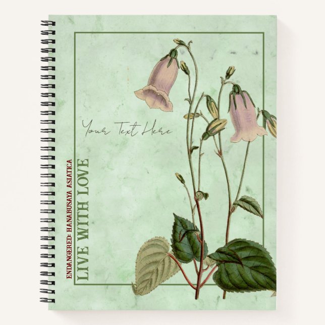 Celestial Bells: Hanabusaya asiatica Notebook Notizbuch (Vorderseite)
