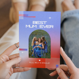 Celestial BEST MUM EVER Mother Day Foto Feiertagskarte