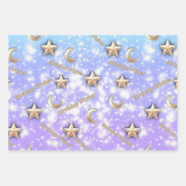 Celestial Birthday Geschenkwrap | Starry Night Pap Geschenkpapier Set