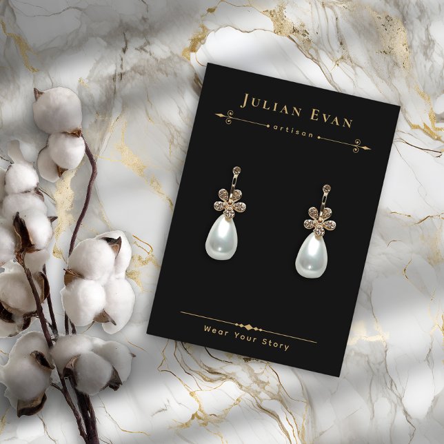 Celestial Black Gold Juwelen Earring Display Visitenkarte (Celestial Black Gold Jewelry Earring Display Business Card)