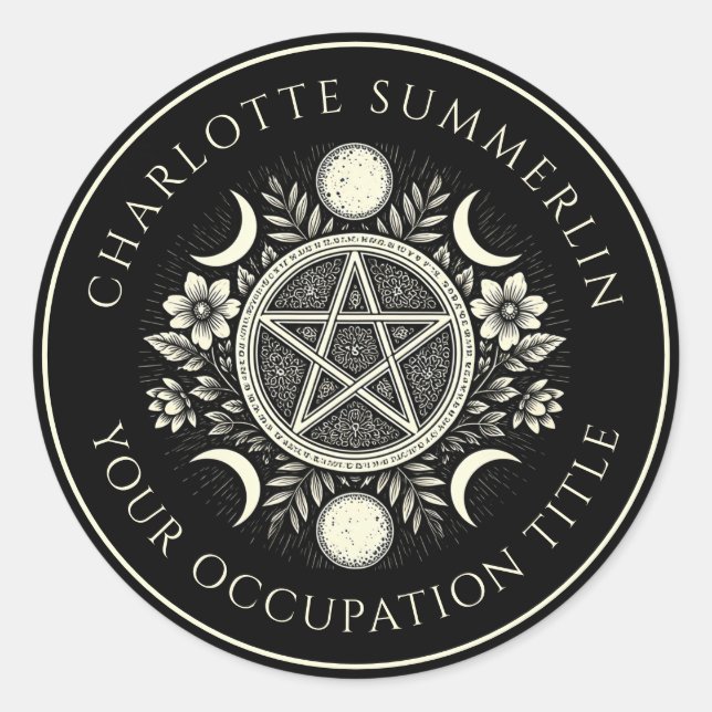 Celestial Black Runder Aufkleber (Vorderseite)