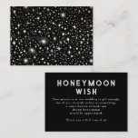 Celestial Black Wedding Honeymoon Wish Begleitkarte<br><div class="desc">Schwarze und goldene Hochzeitsflitterkarten oder Wunschkarten für Flitterwochen</div>