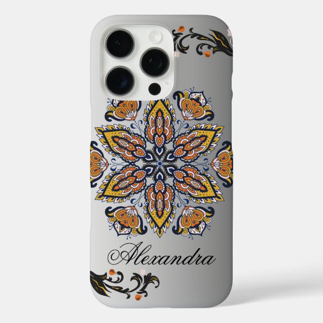 Celestial Bloom - Black and White Mandala Case-Mate iPhone Hülle (Rückseite)