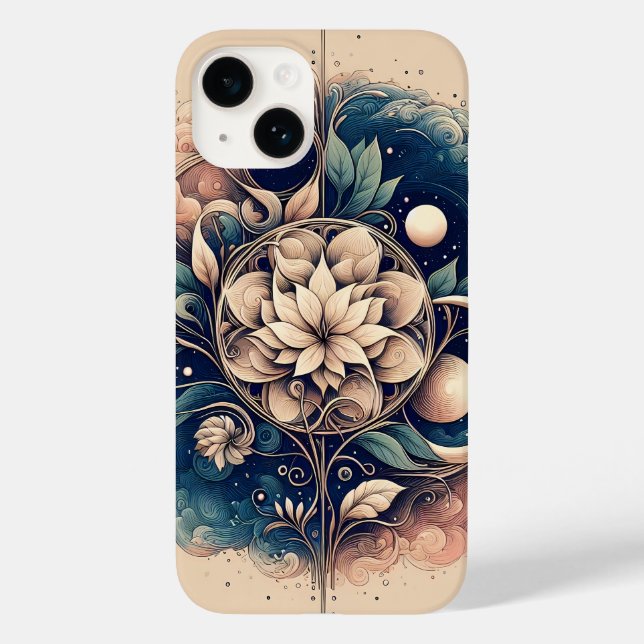 "Celestial Bloom - Mystic Floral Moon Art" Case-Mate iPhone Hülle (Rückseite)