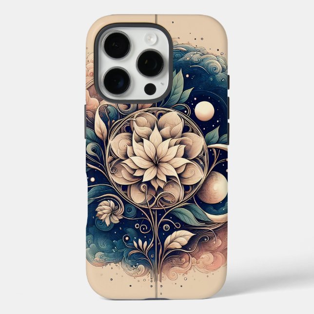 "Celestial Bloom - Mystic Floral Moon Art" Case-Mate iPhone Hülle (Rückseite)