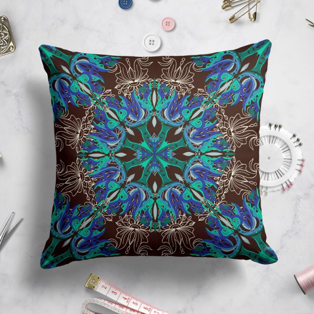 Celestial Bloom Pillow in Chocolate Kissen (Von Creator hochgeladen)