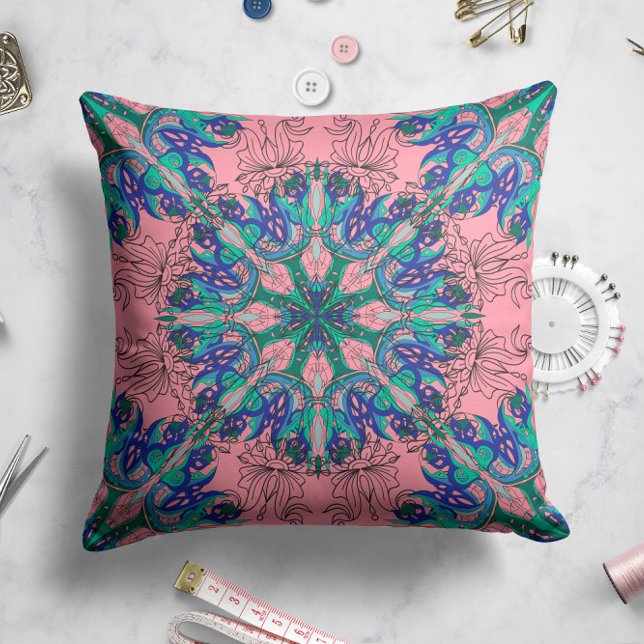 Celestial Bloom Pillow in Pink Kissen (Von Creator hochgeladen)